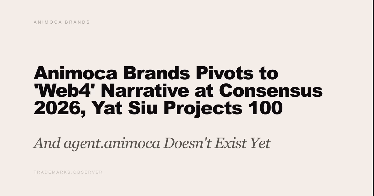 Animoca Brands Pivots to 'Web4' Narrative at Consensus 2026, Yat Siu Projects 100 Billion AI Agents And agent.animoca Doesn't Exist Yet
