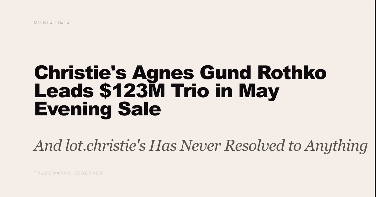 Christie's Agnes Gund Rothko Leads $123M Trio in May Evening Sale And lot.christie's Has Never Resolved to Anything