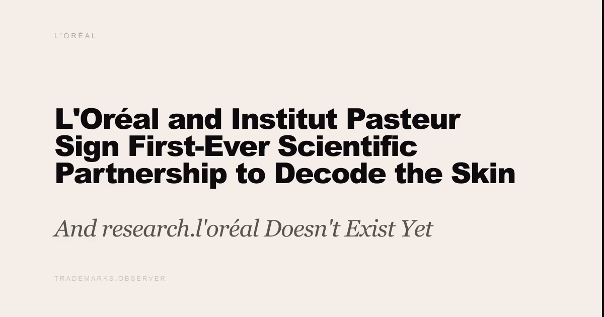 L'Oréal and Institut Pasteur Sign First-Ever Scientific Partnership to Decode the Skin Microbiome And research.l'oréal Doesn't Exist Yet