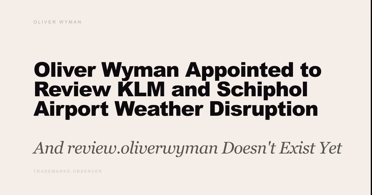 Oliver Wyman Appointed to Review KLM and Schiphol Airport Weather Disruption Operations And review.oliverwyman Doesn't Exist Yet