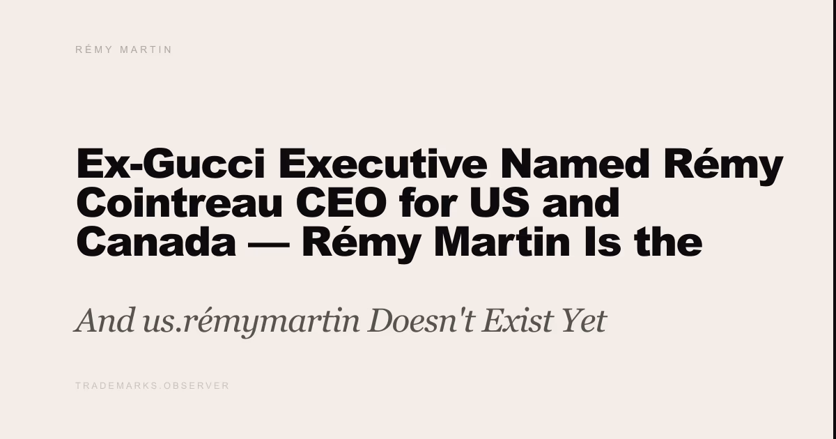 Ex-Gucci Executive Named Rémy Cointreau CEO for US and Canada — Rémy Martin Is the Core Brief And us.rémymartin Doesn't Exist Yet