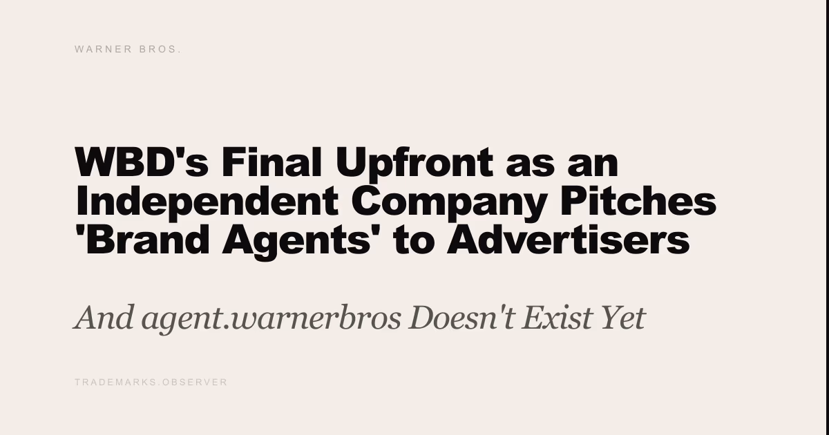 WBD's Final Upfront as an Independent Company Pitches 'Brand Agents' to Advertisers at Madison Square Garden And agent.warnerbros Doesn't Exist Yet